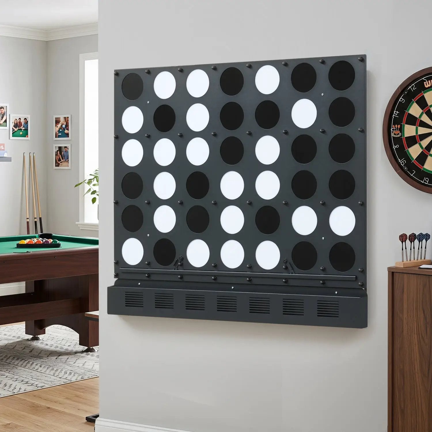 Wall-Mounted Jumbo 4-in-a-Row Game with Acrylic Discs by DirectDeals