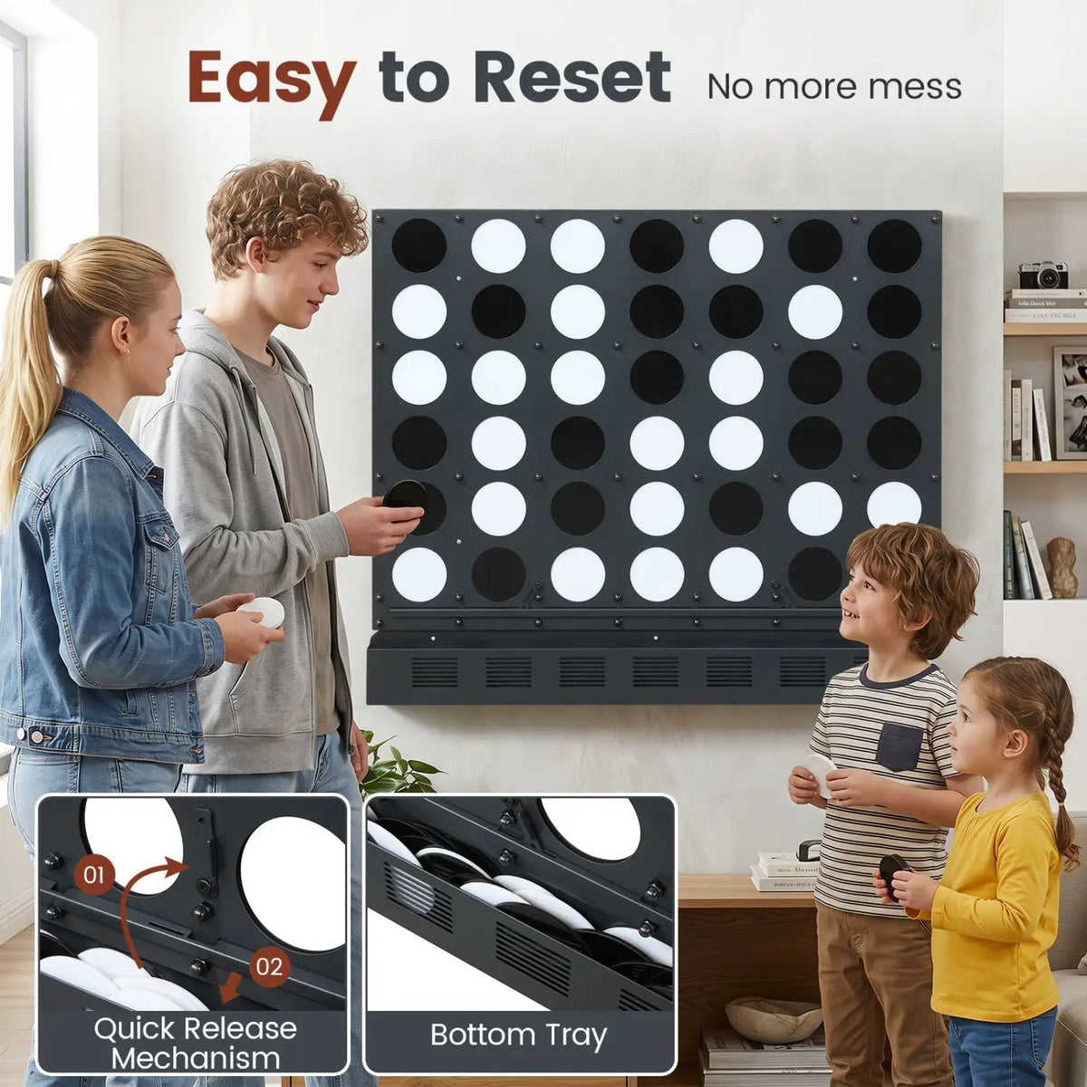 Wall-Mounted Jumbo 4-in-a-Row Game with Acrylic Discs, photo 9 of 9