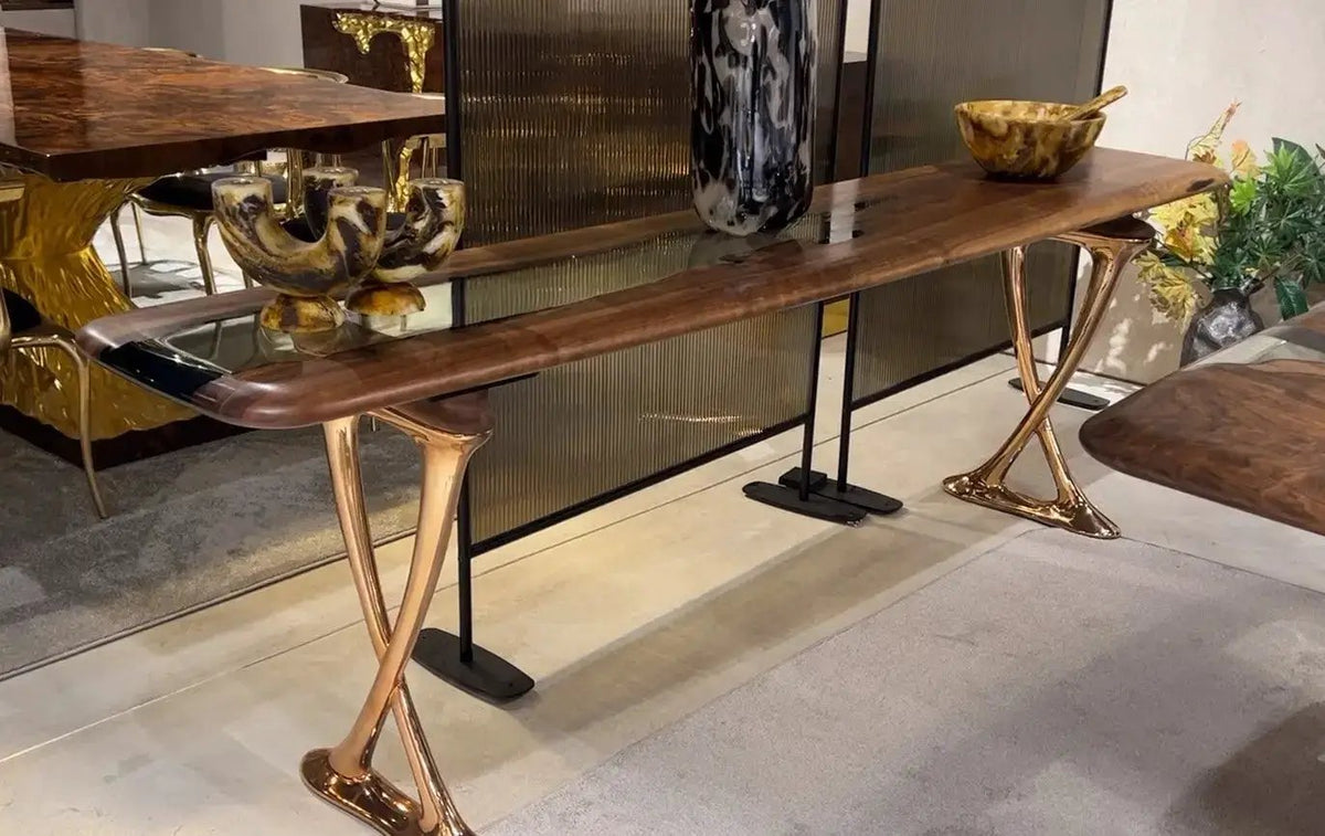 Resin Console Table- Foyer Table- Entryway Table (without mirrors) | Osso Collection, photo 3 of 9
