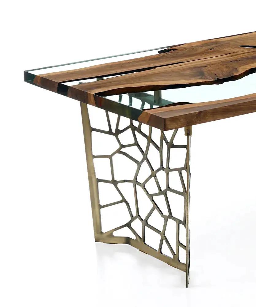Resin Walnut River Dining Room Table | Voronoi Table, photo 5 of 17