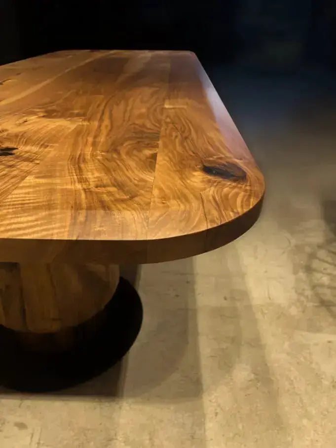 Solid Walnut Wood Edge Glued Dining Table With Wooden Tulip Legs, photo 4 of 5