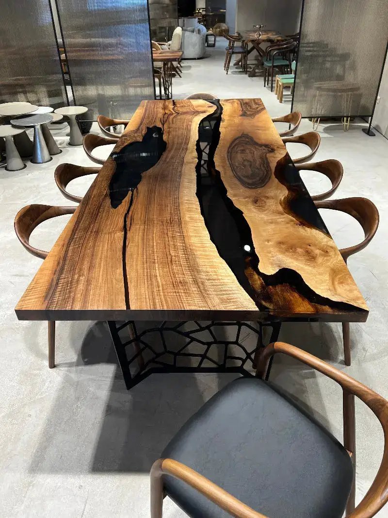 Resin Walnut River Dining Room Table | Voronoi Table, photo 7 of 17