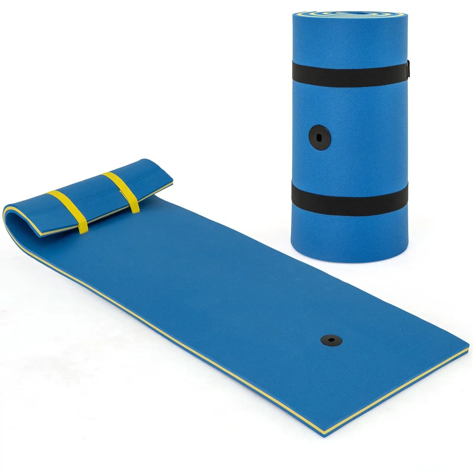 7 Inches x 2 Inches Water Mat with Safety Tether and Pillow Design for Lake and Pool-Blue by DirectDeals