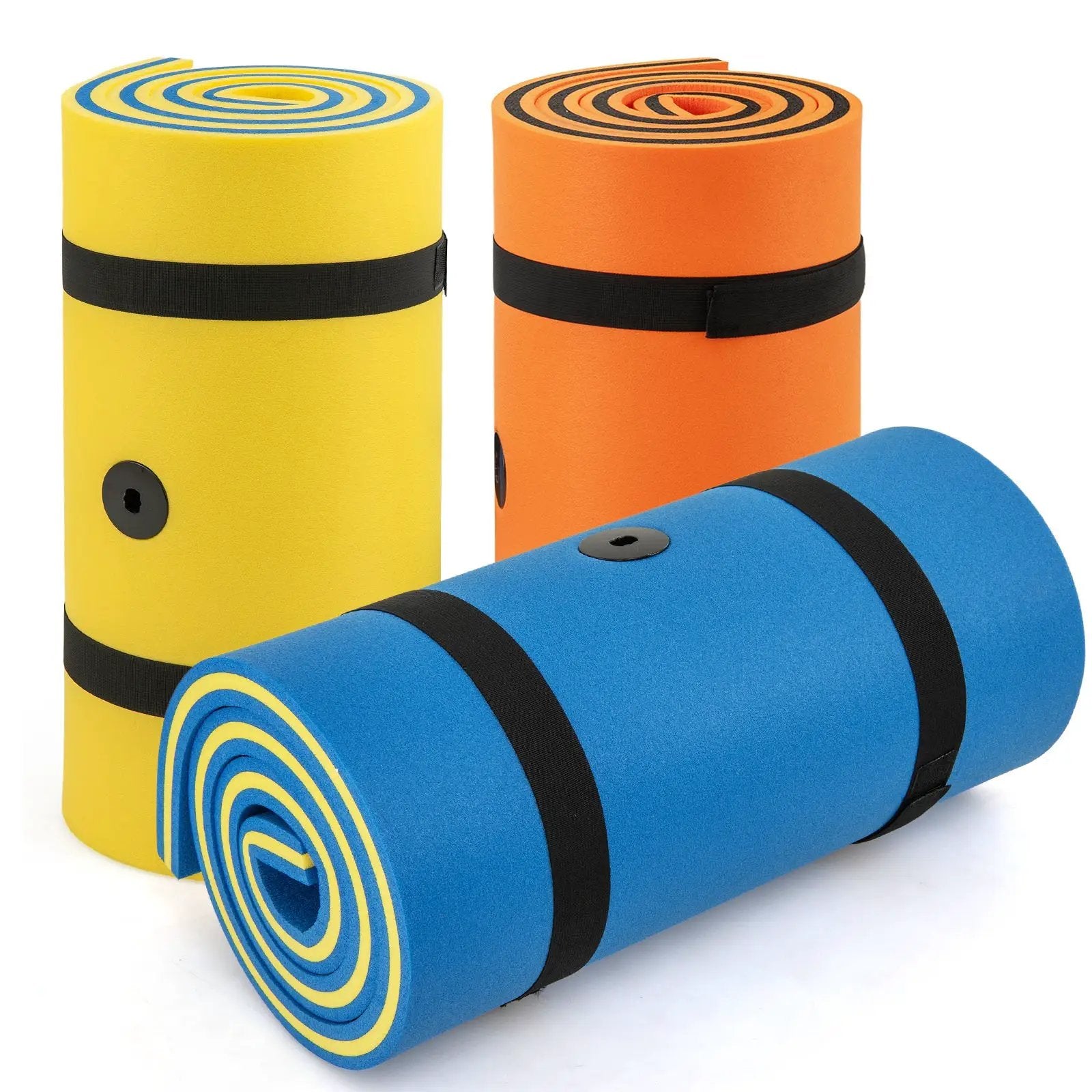 7 Inches x 2 Inches Water Mat with Safety Tether and Pillow Design for Lake and Pool-Blue by DirectDeals