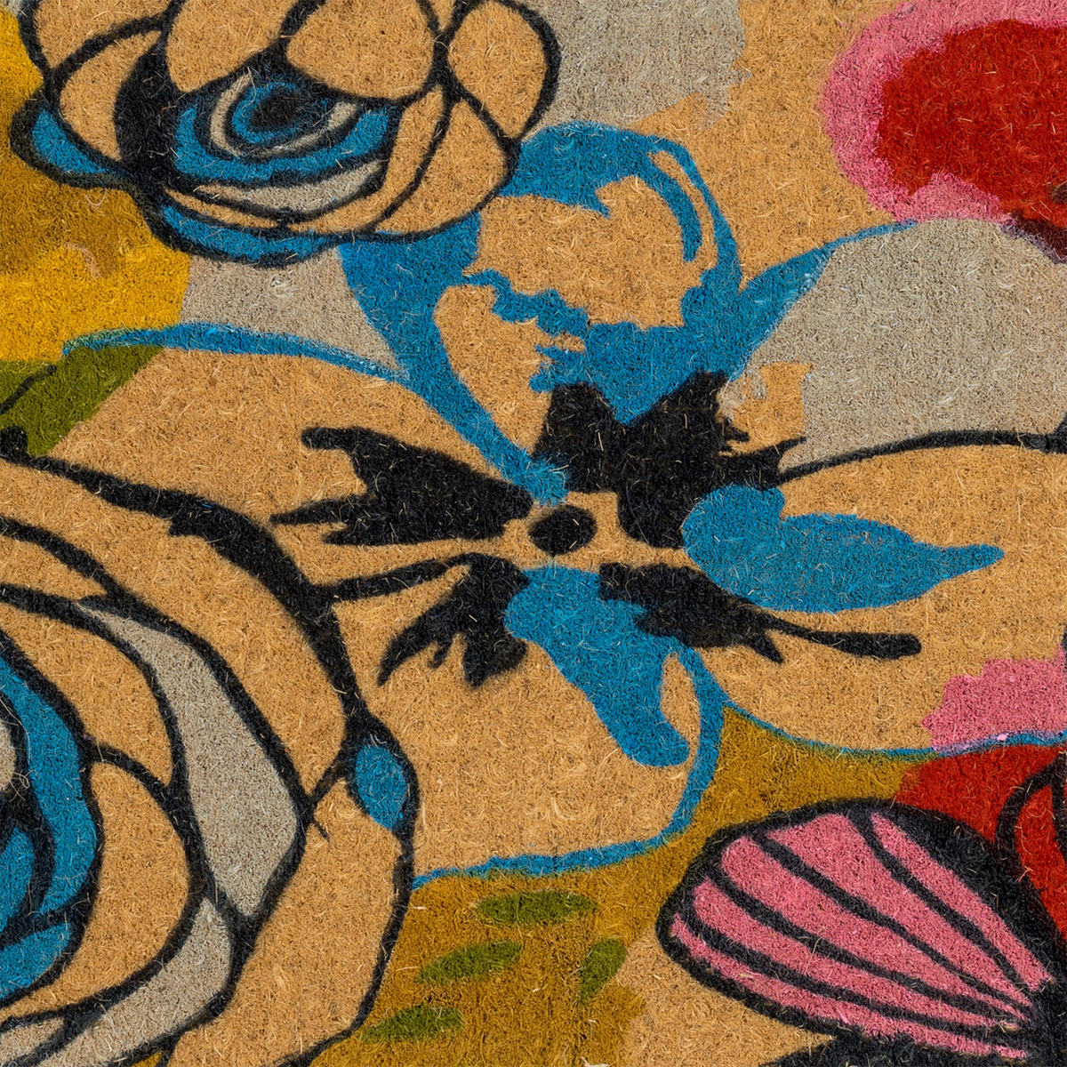 Watercolor Floral Multicolor Coir Doormat, photo 17 of 23