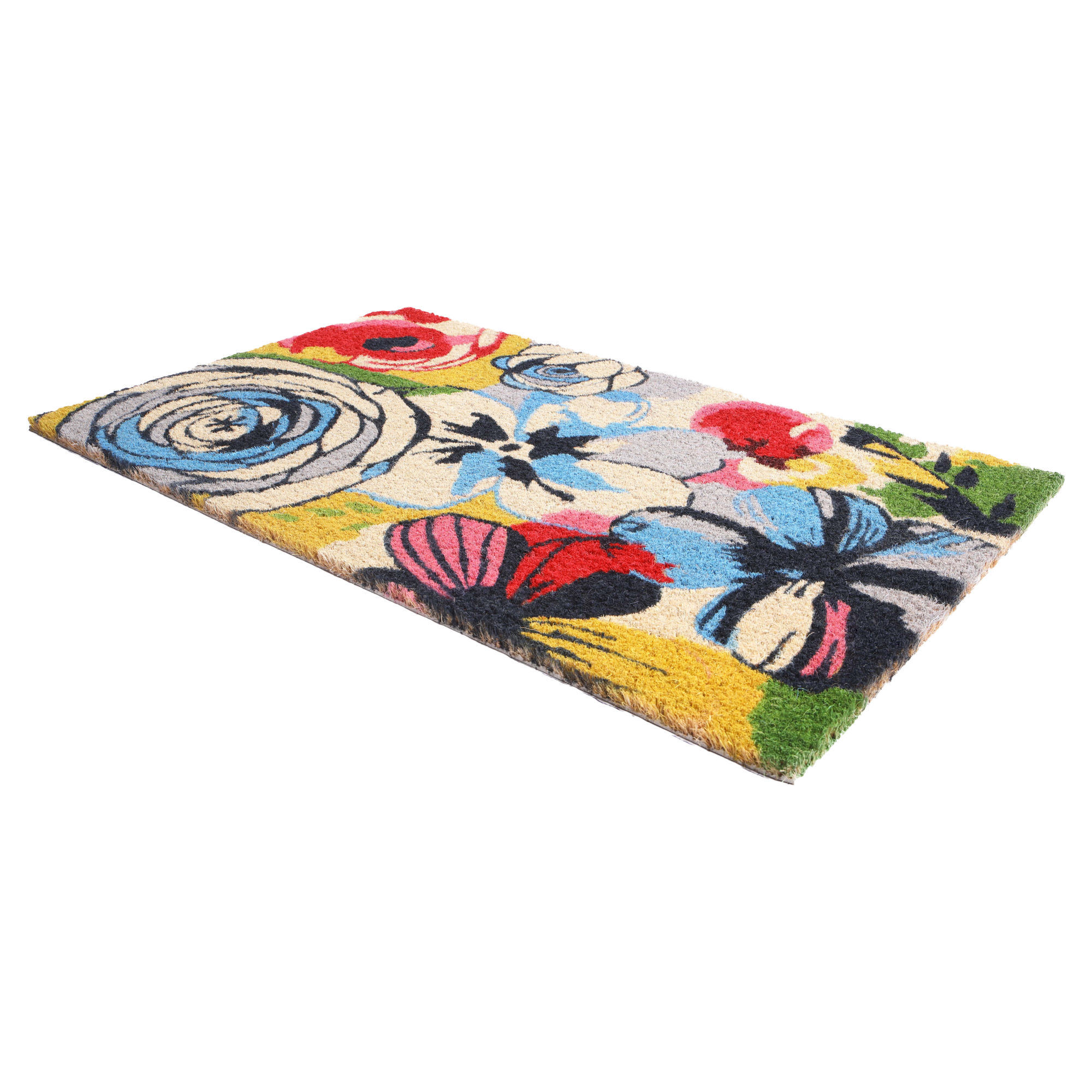 Watercolor Floral Coir Doormat by Fab Habitat