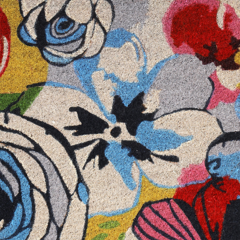 Watercolor Floral Coir Doormat by Fab Habitat