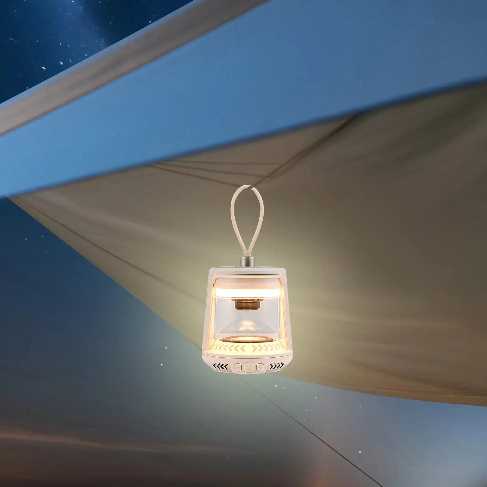Outdoor Waterproof Camping Lantern Speaker with 3 LED Light Colors by DirectDeals