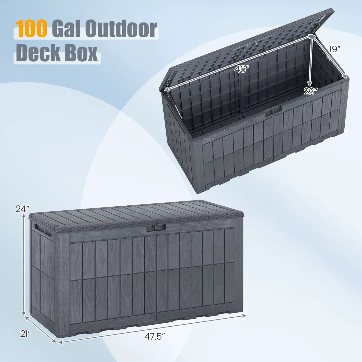 100 Gallon Outdoor Deck Box with Lockable Lid by DirectDeals