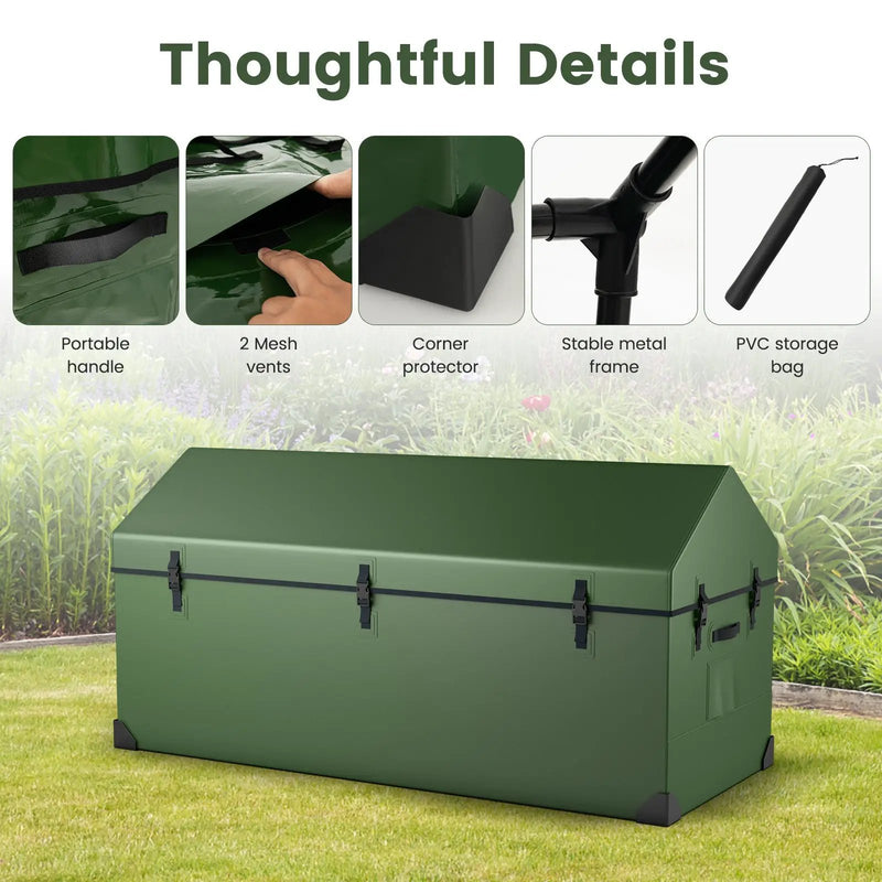 Waterproof Outdoor Storage Box with Ventilated Window Adjustable Snap-Green by DirectDeals