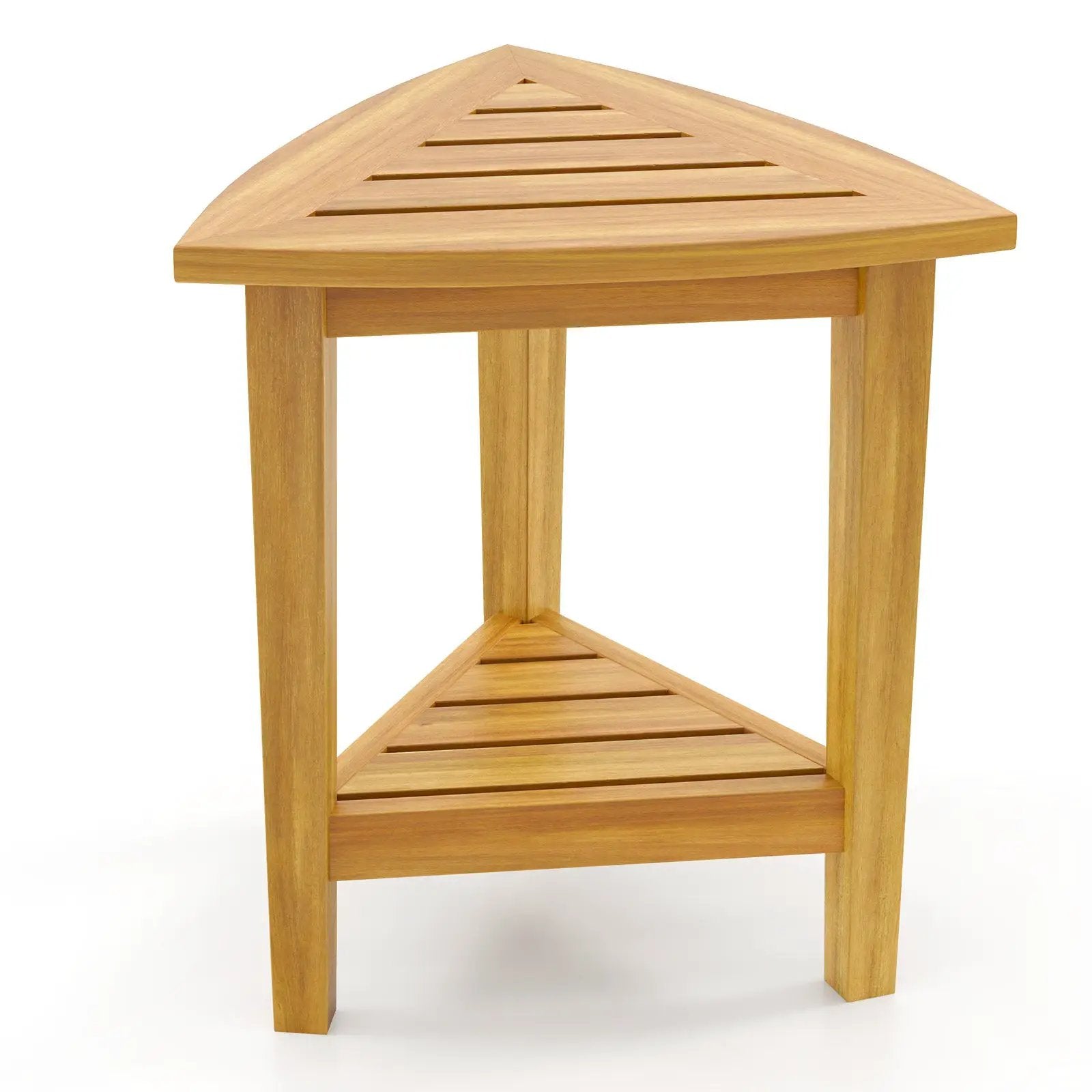 18 Inches Waterproof Shower Stool with Storage Shelf by DirectDeals