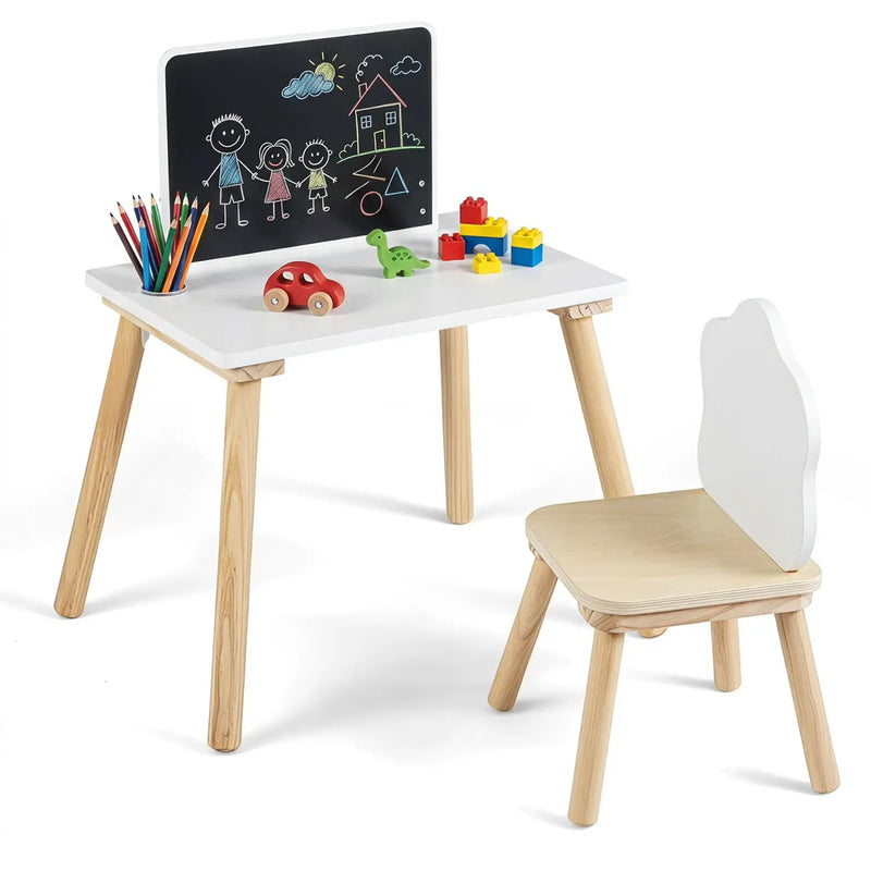 Kids Weaning Table and Chair Set with Chalkboard by DirectDeals