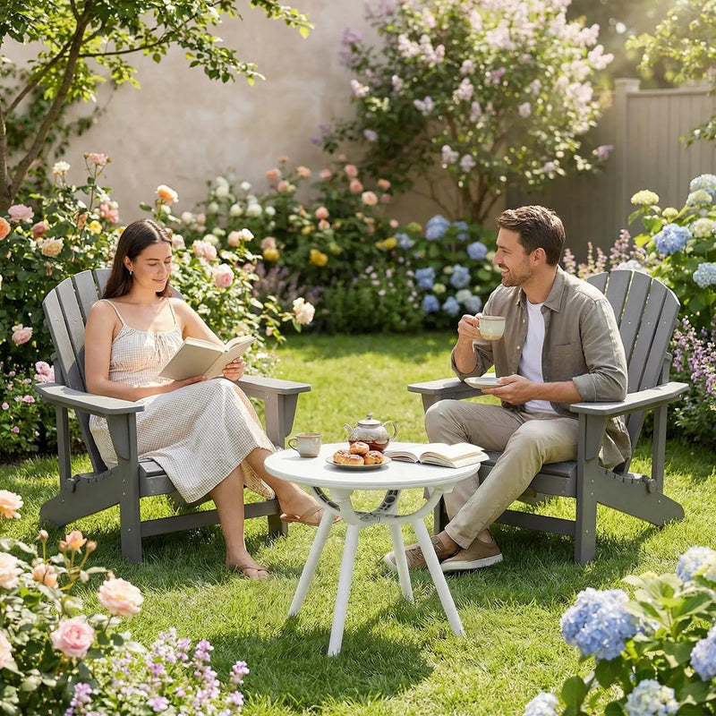 Weather-Resistant Circular Small End Table for Poolside and Balcony by DirectDeals