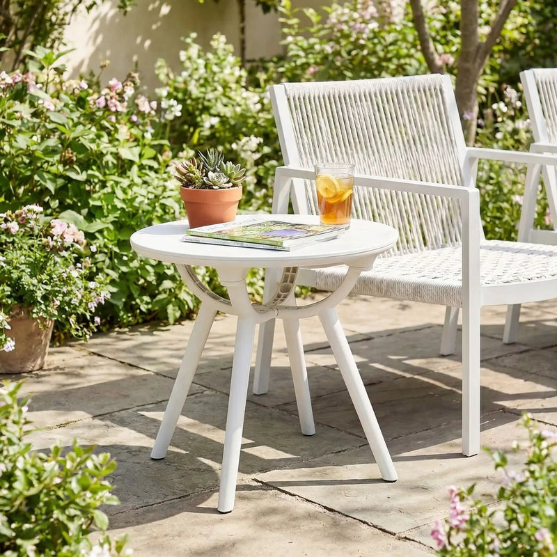 Weather-Resistant Circular Small End Table for Poolside and Balcony by DirectDeals