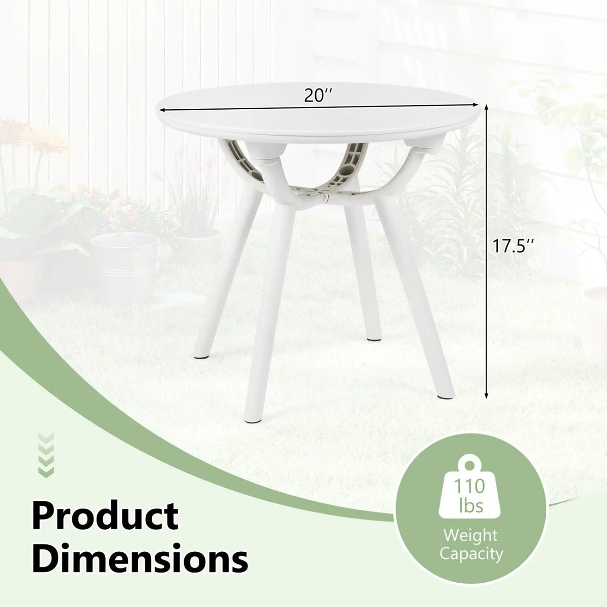 Weather-Resistant Circular Small End Table for Poolside and Balcony