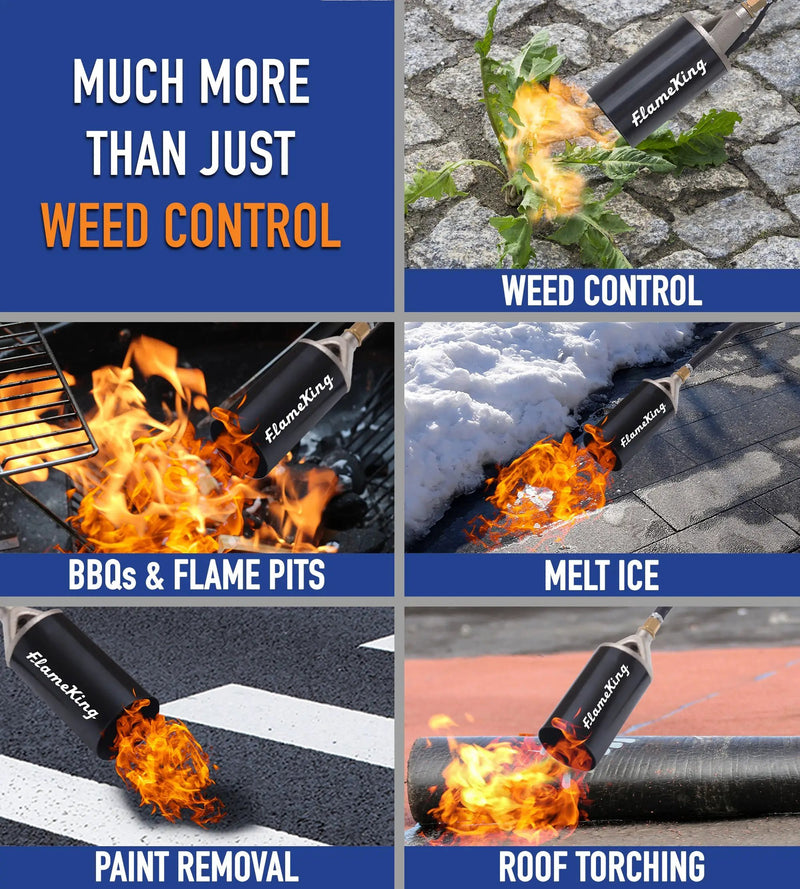 Flame King Auto Ignition Heavy Duty Propane Torch Weed Burner 340,000 BTU with Blast Trigger by Flame King Products