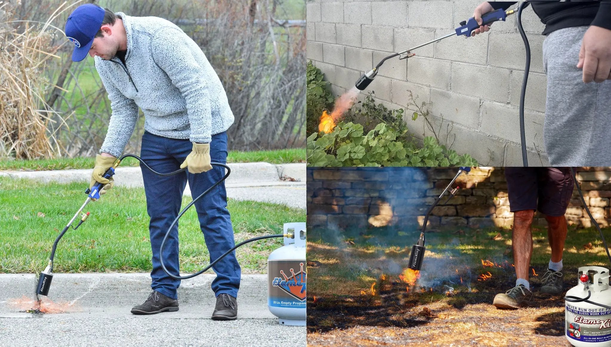 Flame King Auto Ignition Heavy Duty Propane Torch Weed Burner 340,000 BTU with Blast Trigger by Flame King Products