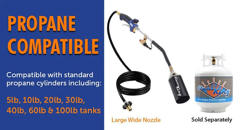 Flame King Auto Ignition Heavy Duty Propane Torch Weed Burner 340,000 BTU with Blast Trigger by Flame King Products