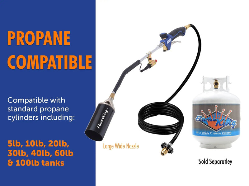 Flame King Auto Ignition Heavy Duty Propane Torch Weed Burner 340,000 BTU with Blast Trigger by Flame King Products