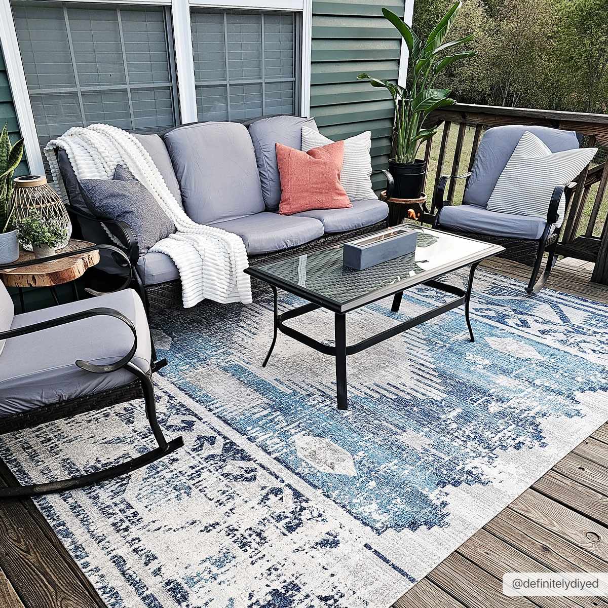 Westmount Denim Aztec Outdoor Area Rug by Boutique Rugs