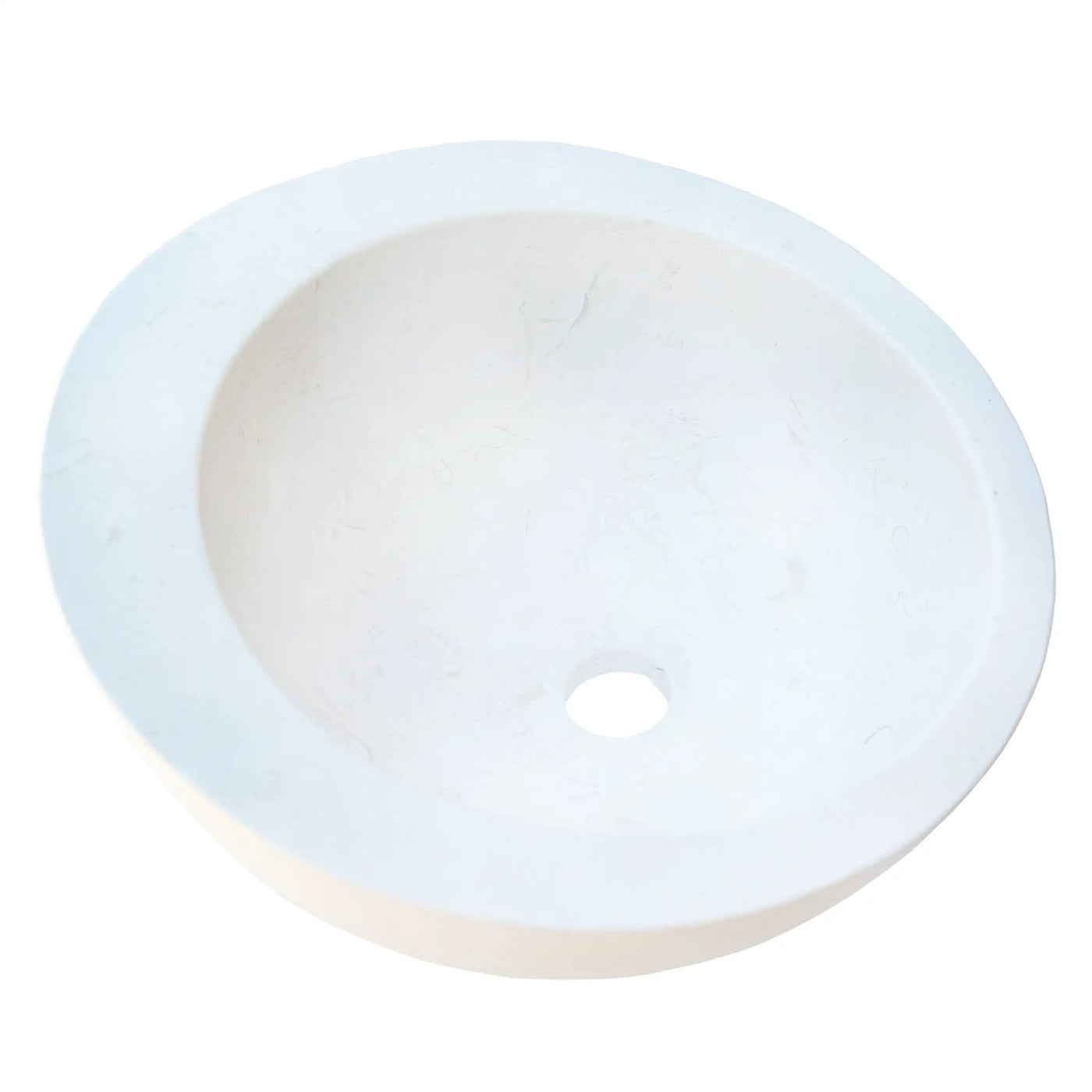 White Fossil Limestone Natural Stone Vessel Sink - Sloped Rim by GobekDesign