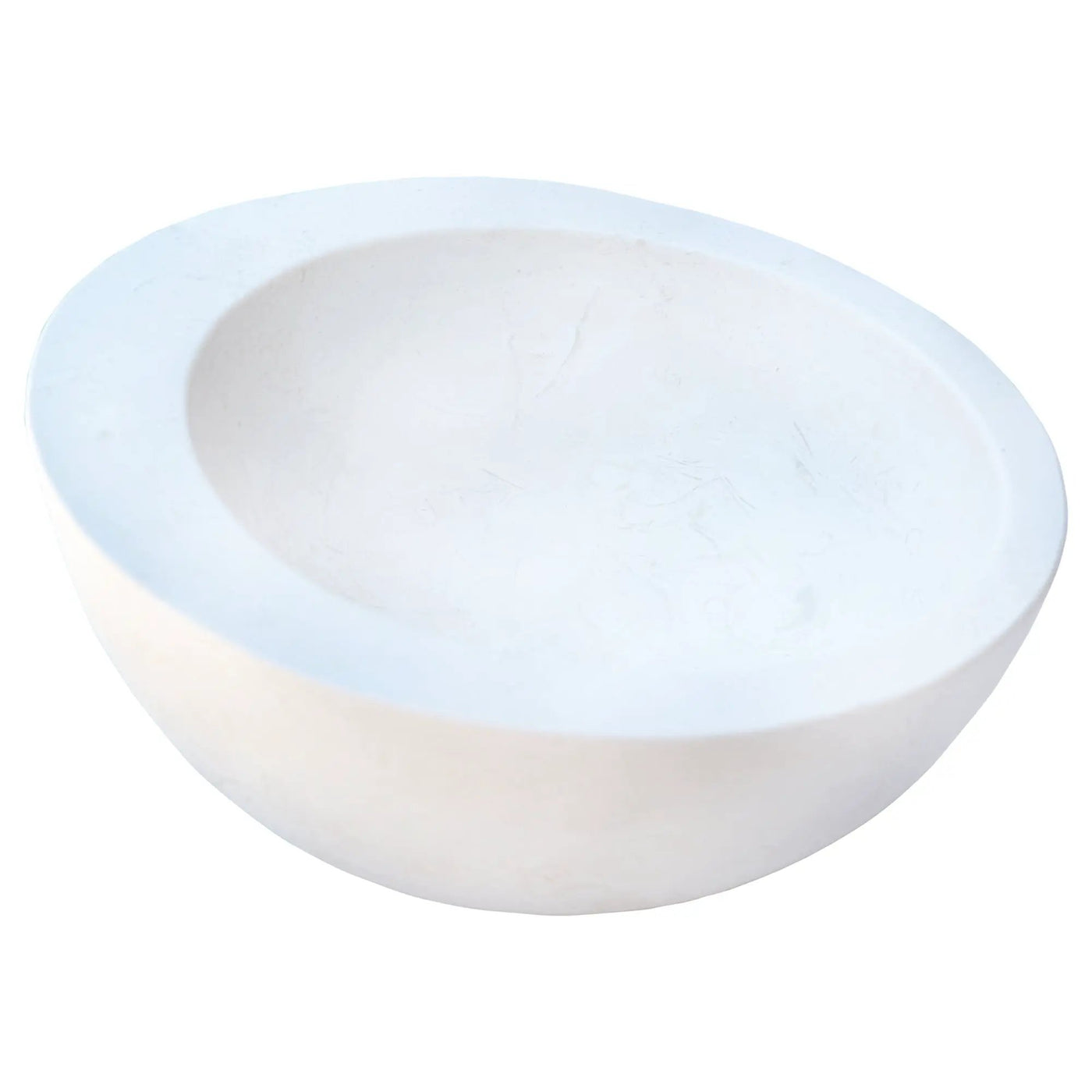 White Fossil Limestone Natural Stone Vessel Sink - Sloped Rim by GobekDesign