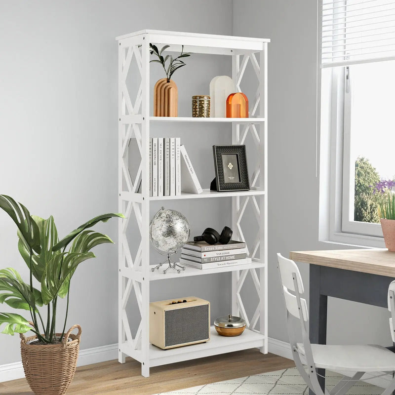 5-Tier Modern Freestanding Bookcase with Open Shelves by DirectDeals