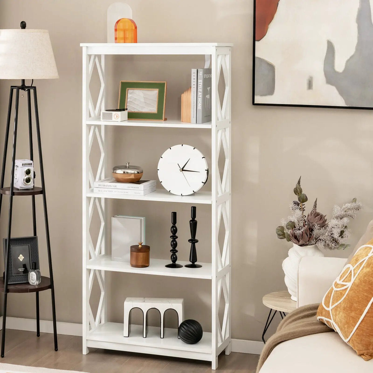 5-Tier Modern Freestanding Bookcase with Open Shelves, photo 16 of 16