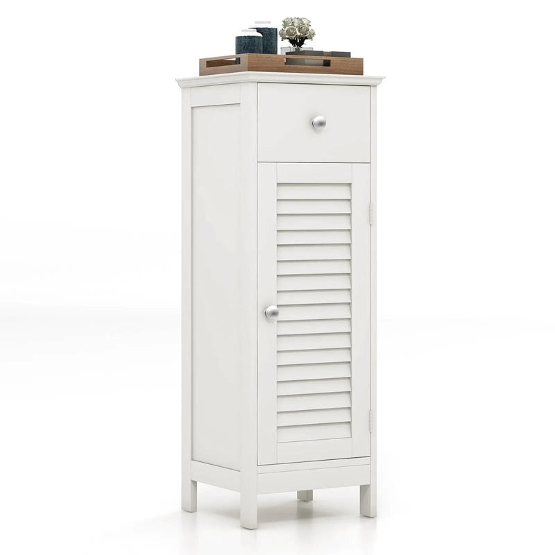 Woodern Bathroom Floor Storage Cabinet with Drawer and Shutter Door by DirectDeals
