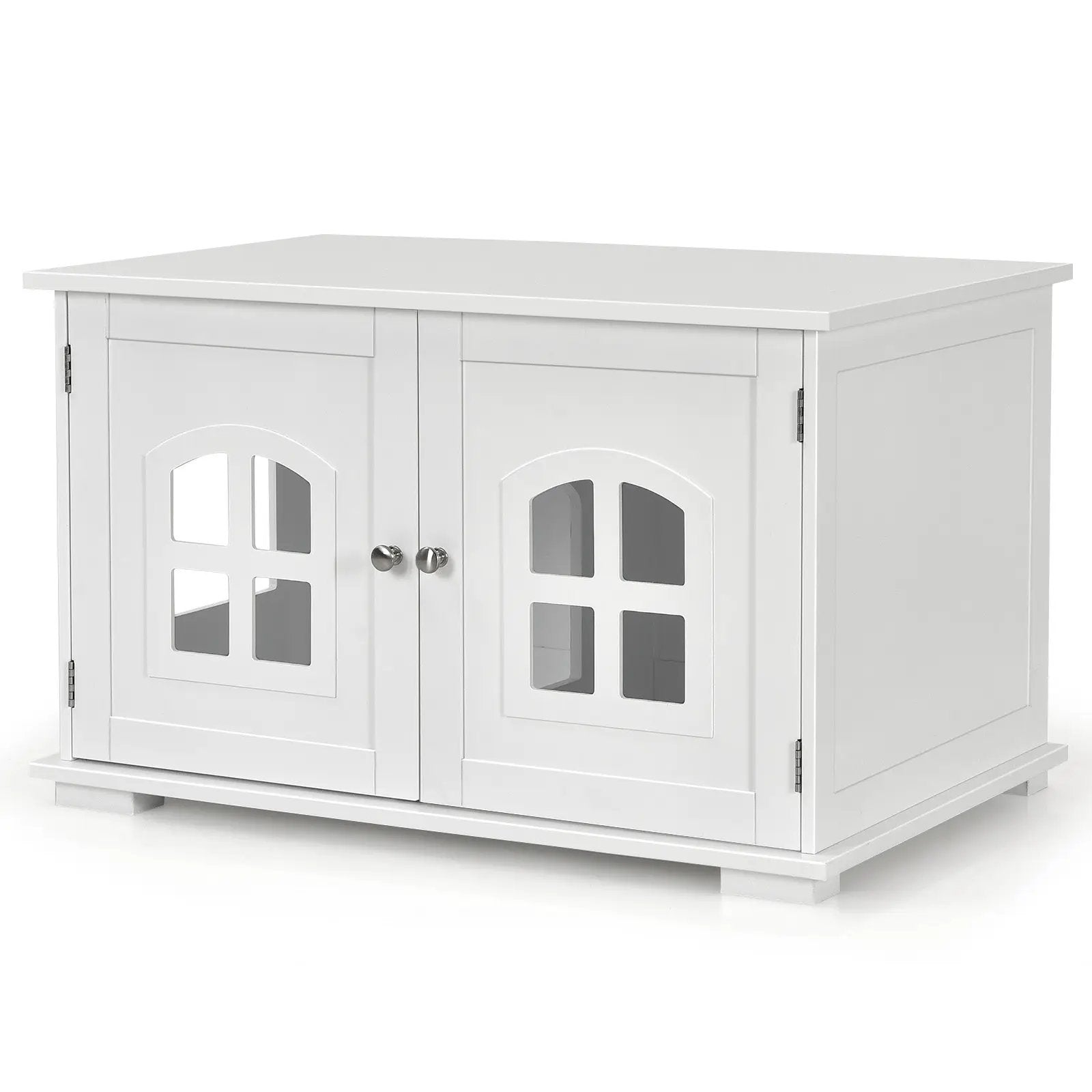 Large Wooden Cat Litter Box Enclosure Hidden Cat Washroom with Divider by DirectDeals
