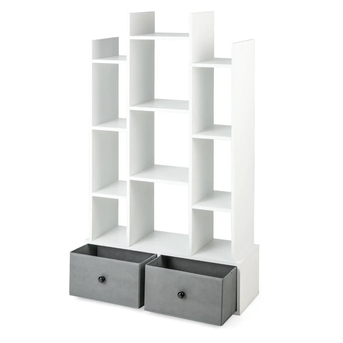 12-Tier Open-Back Freestanding Bookshelf with Drawer, photo 9 of 16