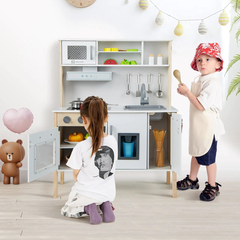 Wooden Pretend Play Kitchen Set for Toddlers by DirectDeals