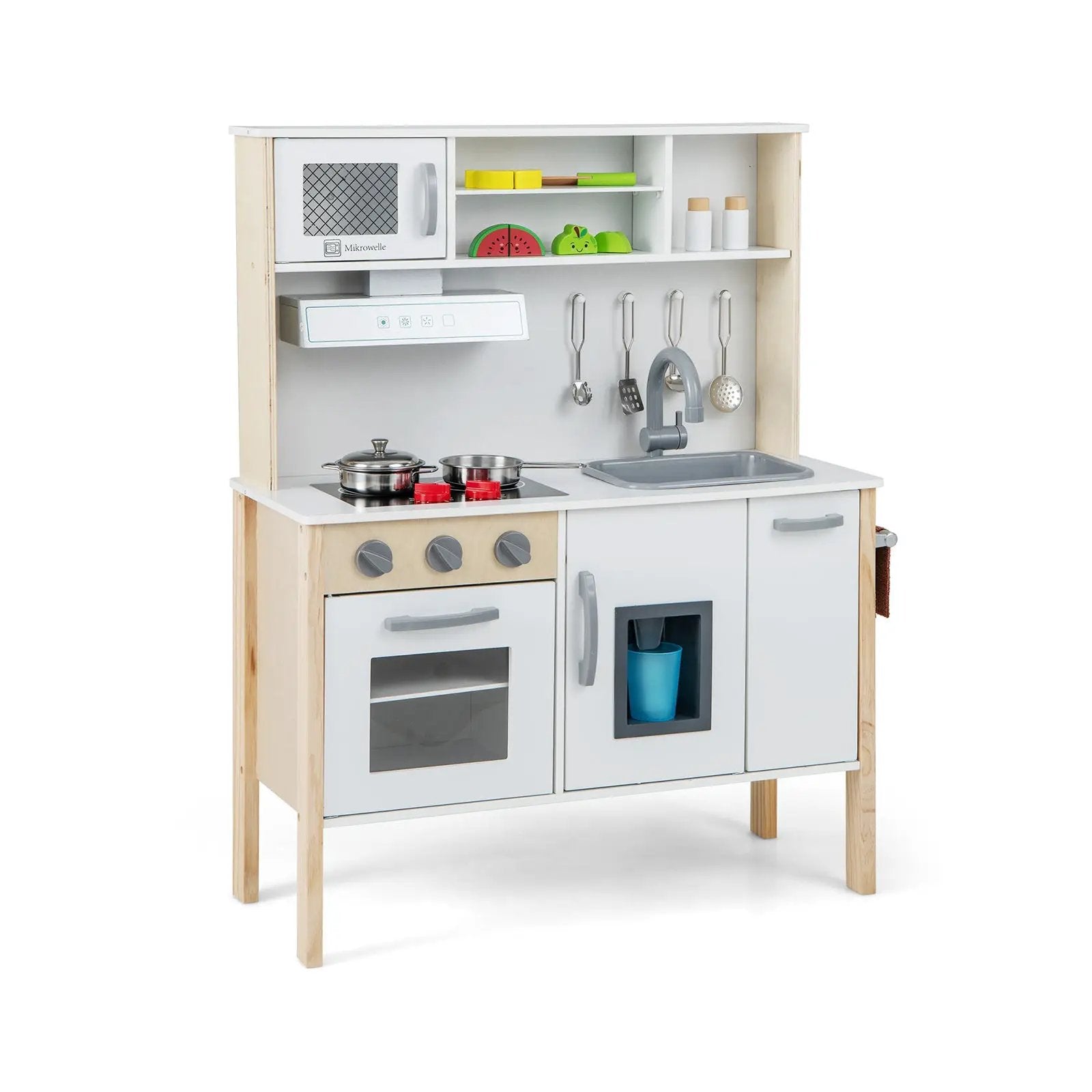 Wooden Pretend Play Kitchen Set for Toddlers by DirectDeals