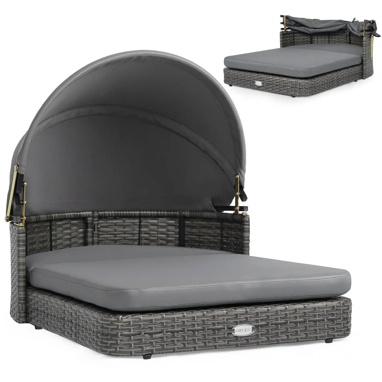 Wicker Dog House with Adjustable Canopy & Cushions by DirectDeals