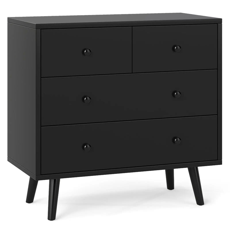 Wide Wooden Dresser with 4 Drawers for Bedroom Living Room by DirectDeals