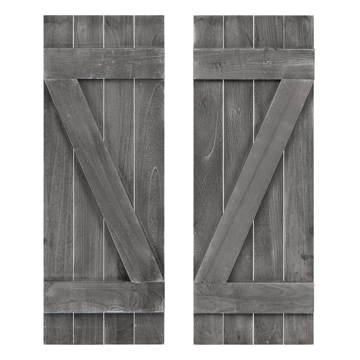36 x 13 Inch Farmhouse Paulownia Wood Window Shutters Set of 2 for Windows, photo 9 of 9
