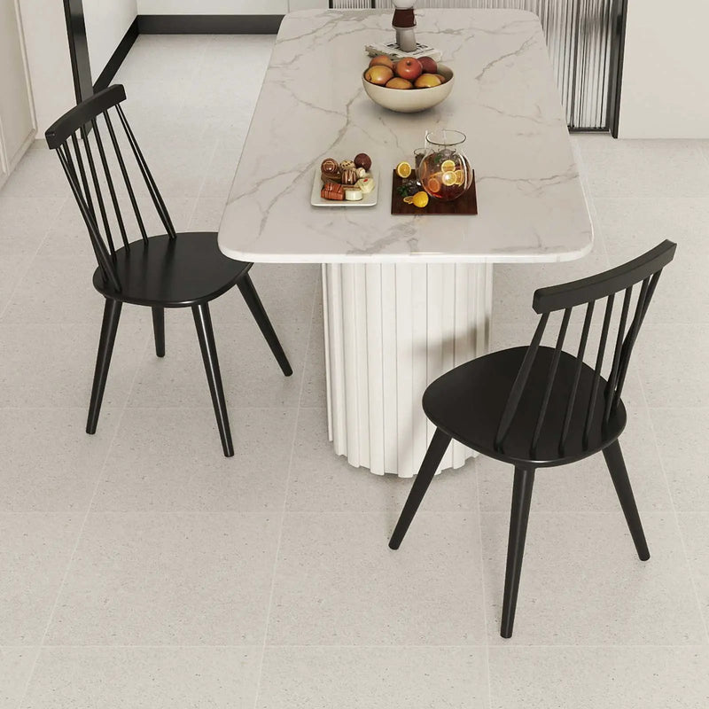 Windsor Dining Chair Set of 4 with Solid Rubber Wood Frame-Black by DirectDeals