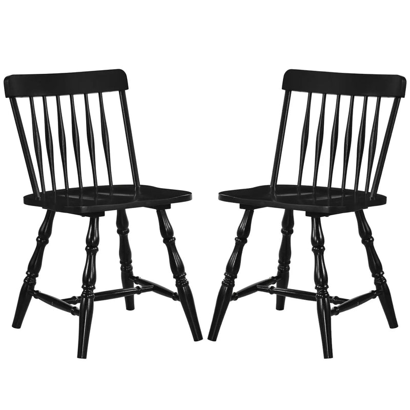 Windsor Dining Chairs Set of 2 with Curved Spindle Back by DirectDeals