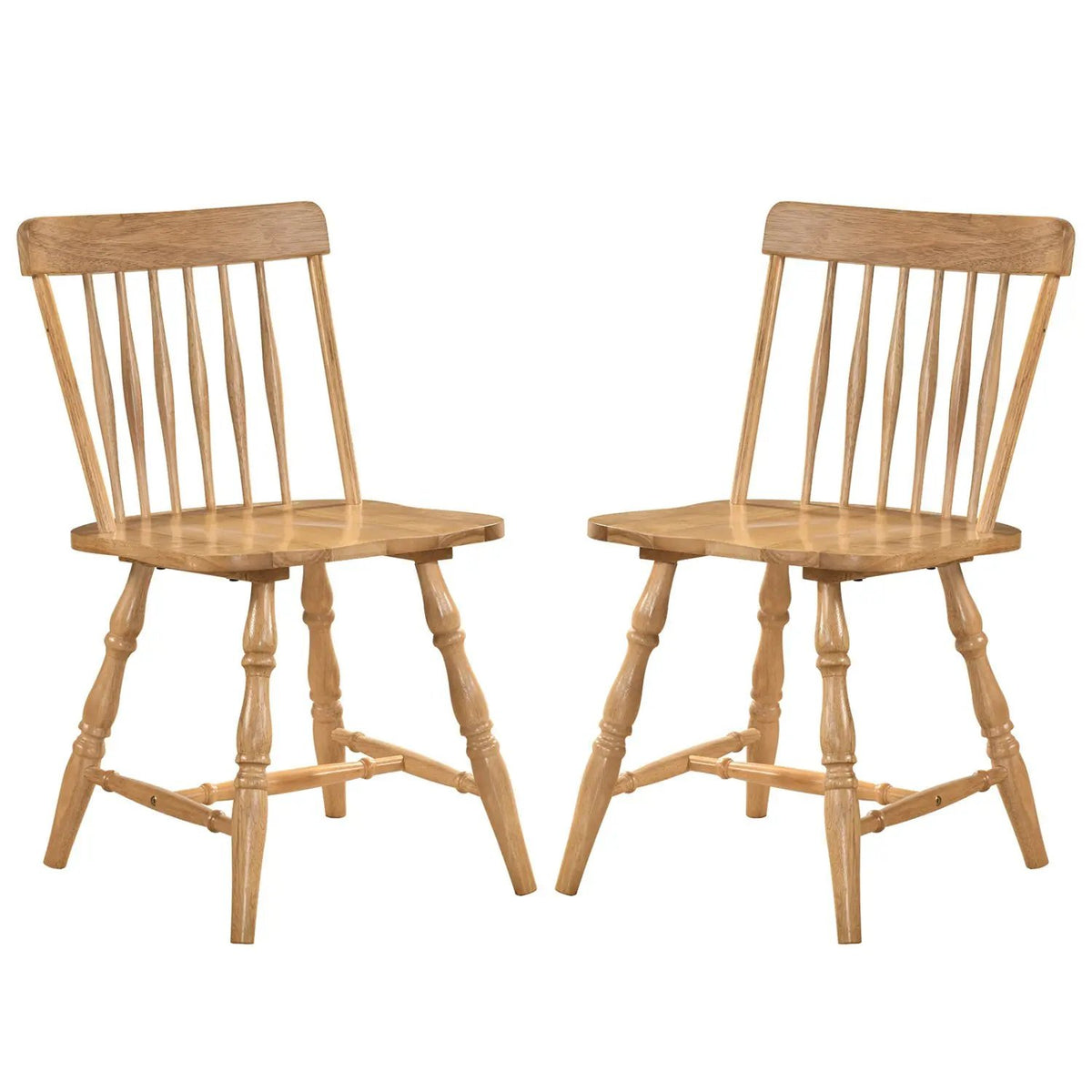 Windsor Dining Chairs Set of 2 with Curved Spindle Back
