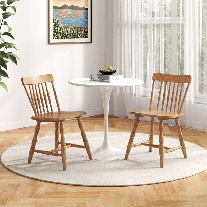 Windsor Dining Chairs Set of 4 with Curved Spindle Back by DirectDeals