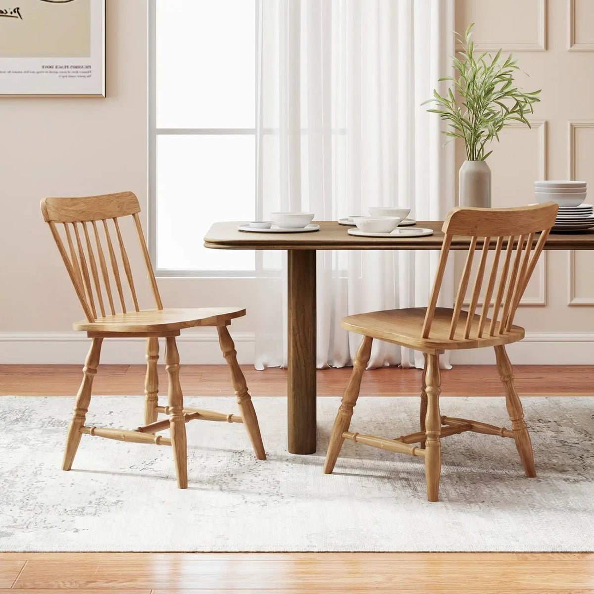 Windsor Dining Chairs Set of 4 with Curved Spindle Back, photo 6 of 16