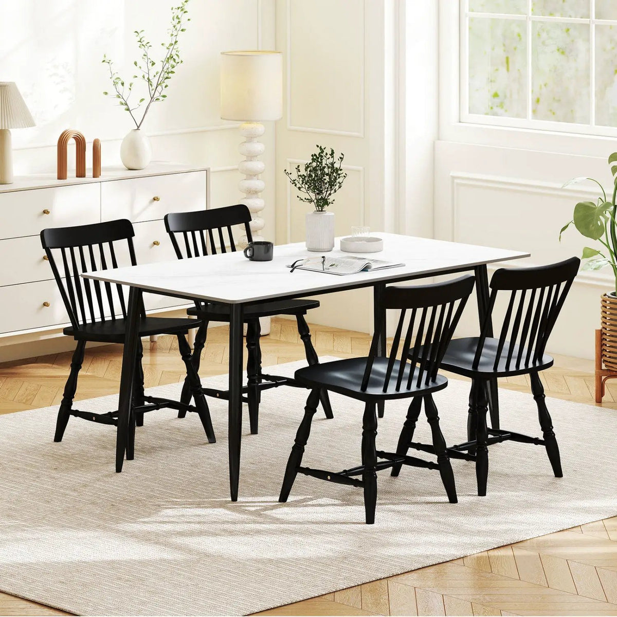 Windsor Dining Chairs Set of 2 with Curved Spindle Back, photo 12 of 16