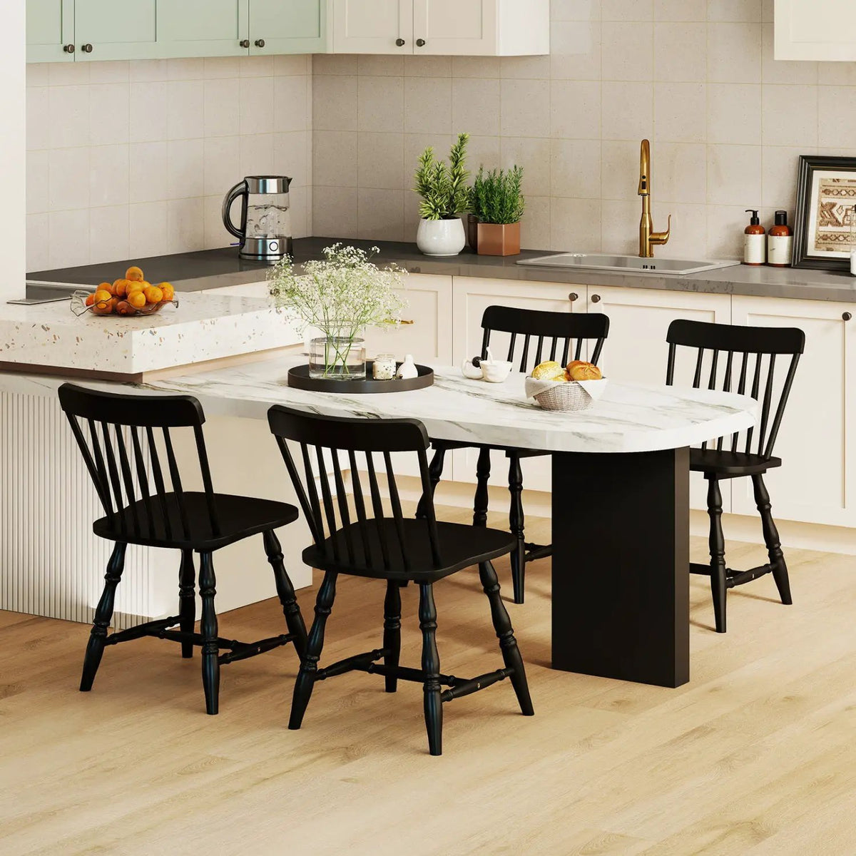 Windsor Dining Chairs Set of 2 with Curved Spindle Back, photo 13 of 16