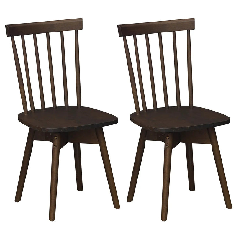 Windsor Dining Chairs Set of 2 Mid Century Rubber Wood Kitchen Chairs with Swivel Seat by DirectDeals