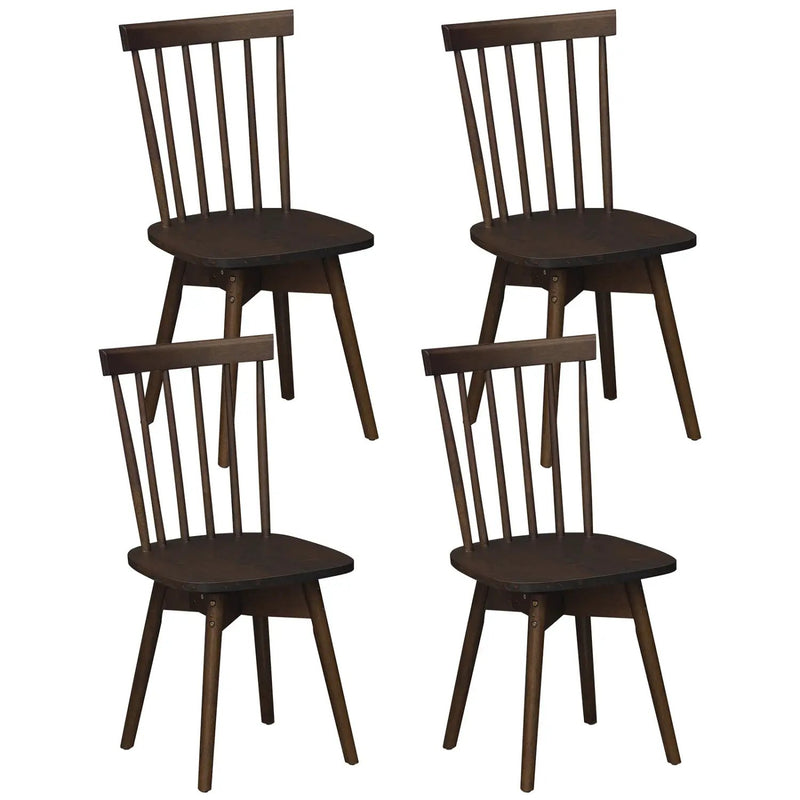 Windsor Dining Chairs Set of 4 Mid Century Rubber Wood Kitchen Chairs with Swivel Seat by DirectDeals