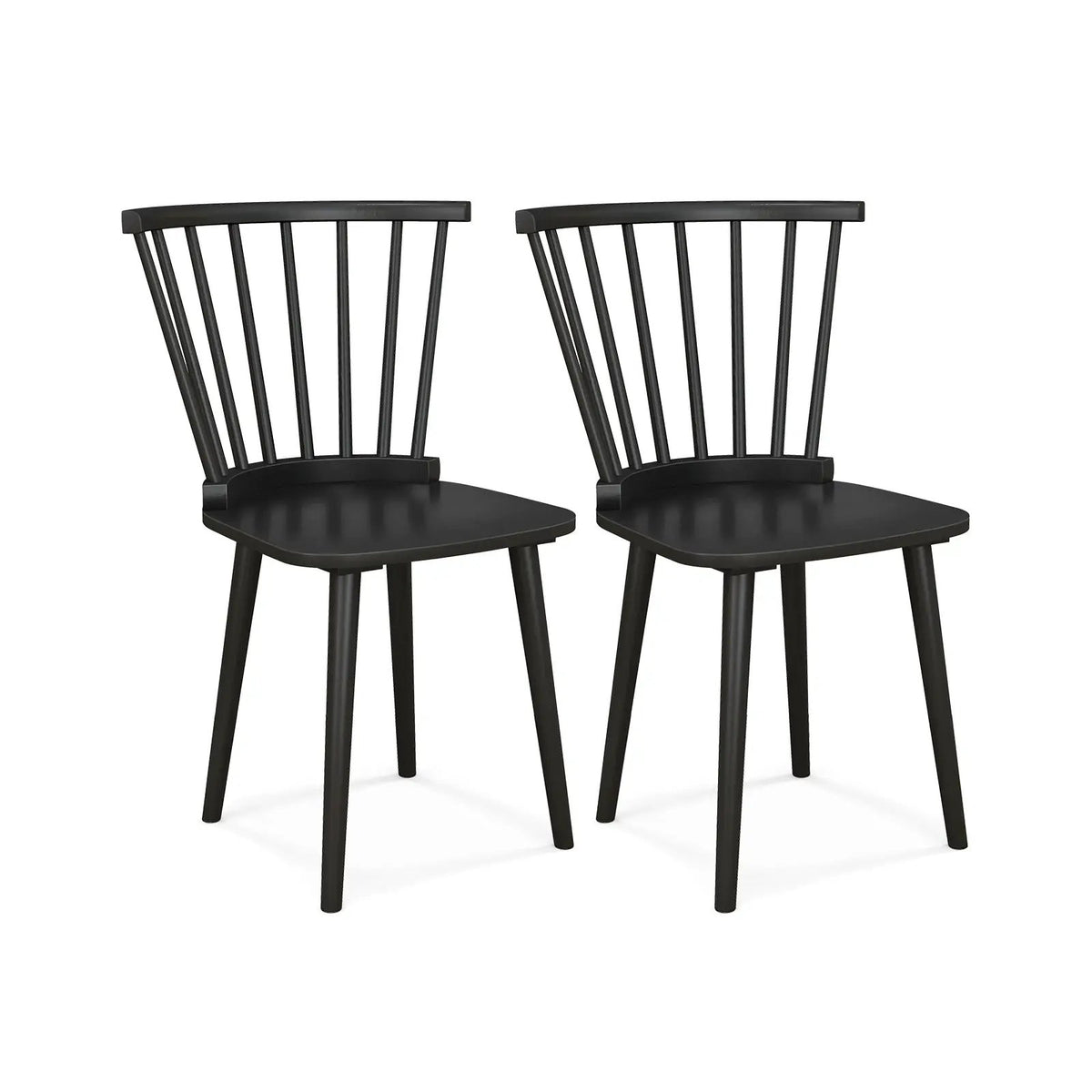 Windsor Dining Chairs Set of 2 Rubber Wood Kitchen Chairs with Spindle Back by DirectDeals