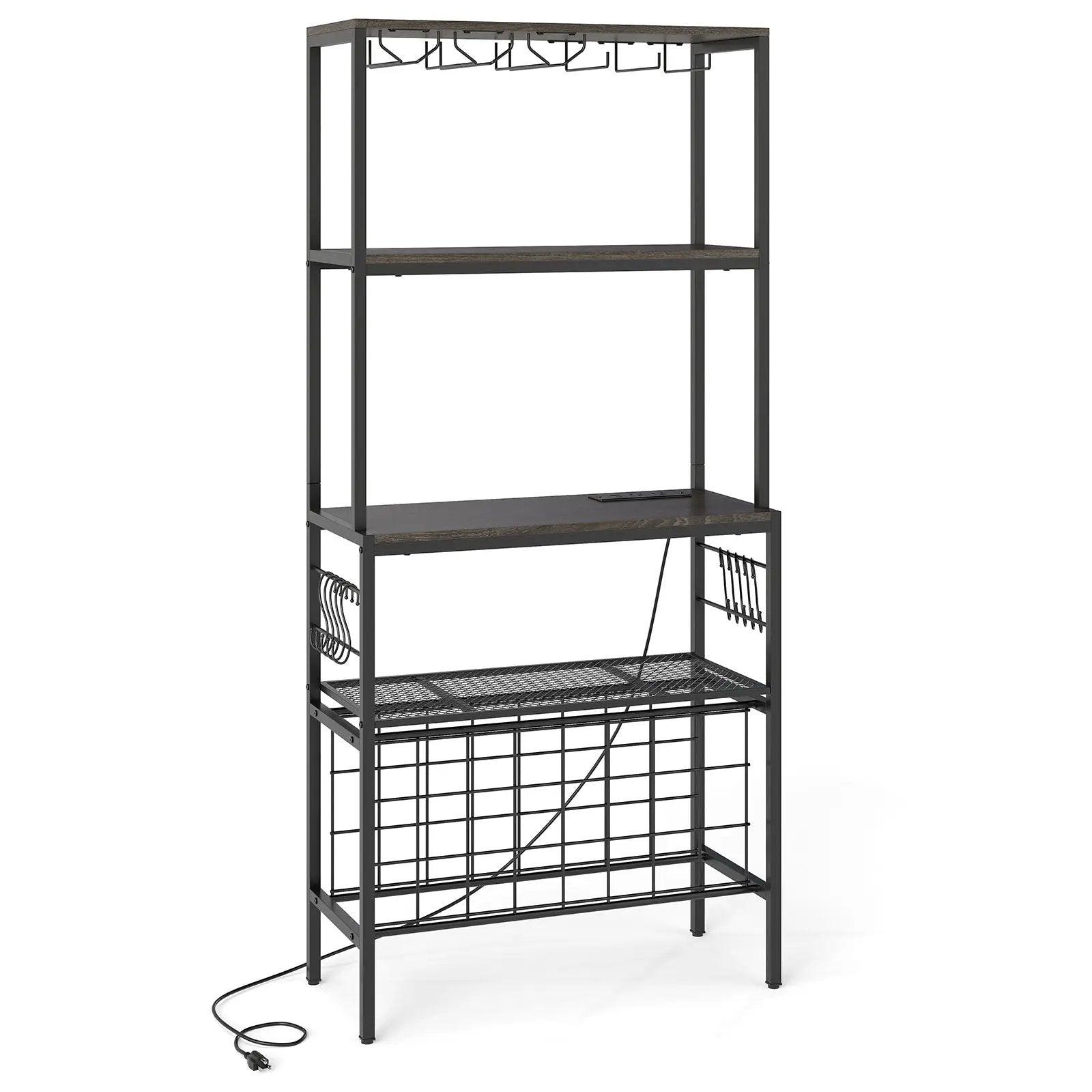 Wine Organizer with Power Outlet and Bottle Holders by DirectDeals