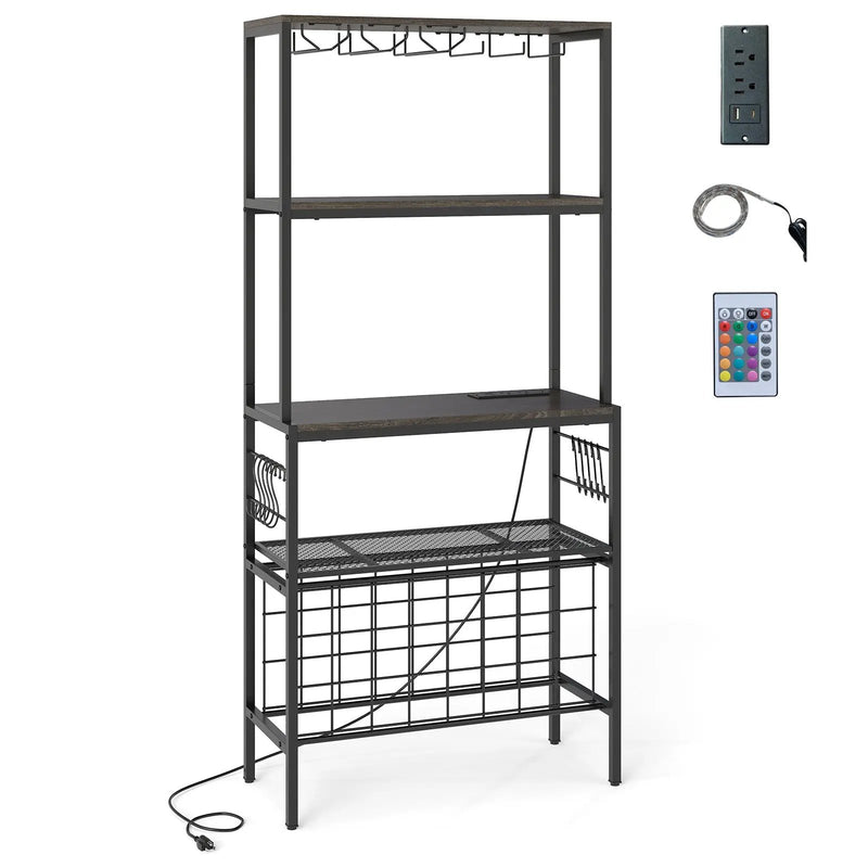 Wine Organizer with Power Outlet and Bottle Holders by DirectDeals
