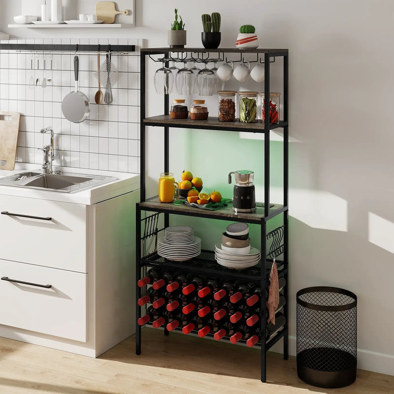 Wine Organizer with Power Outlet and Bottle Holders by DirectDeals