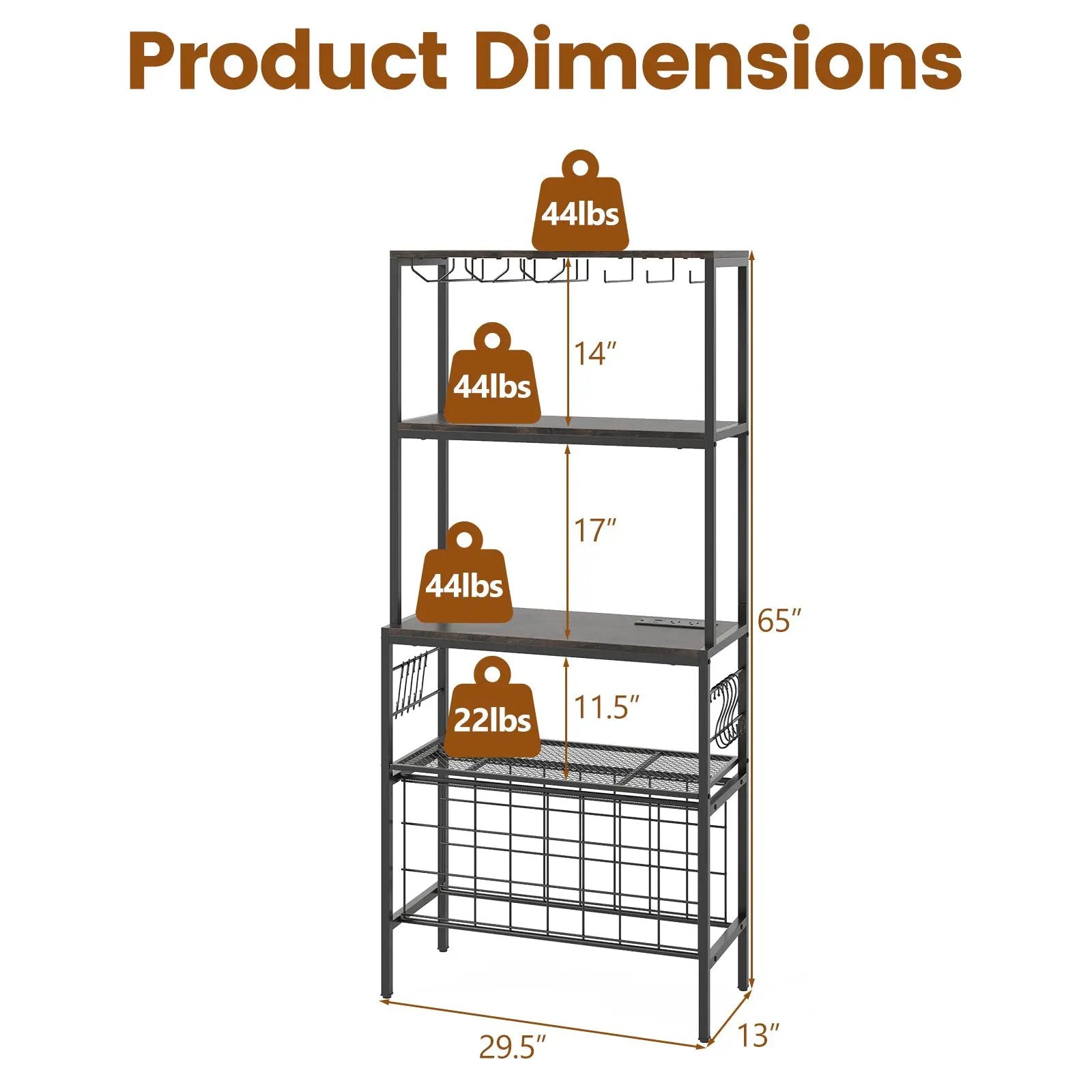 Wine Organizer with Power Outlet and Bottle Holders by DirectDeals